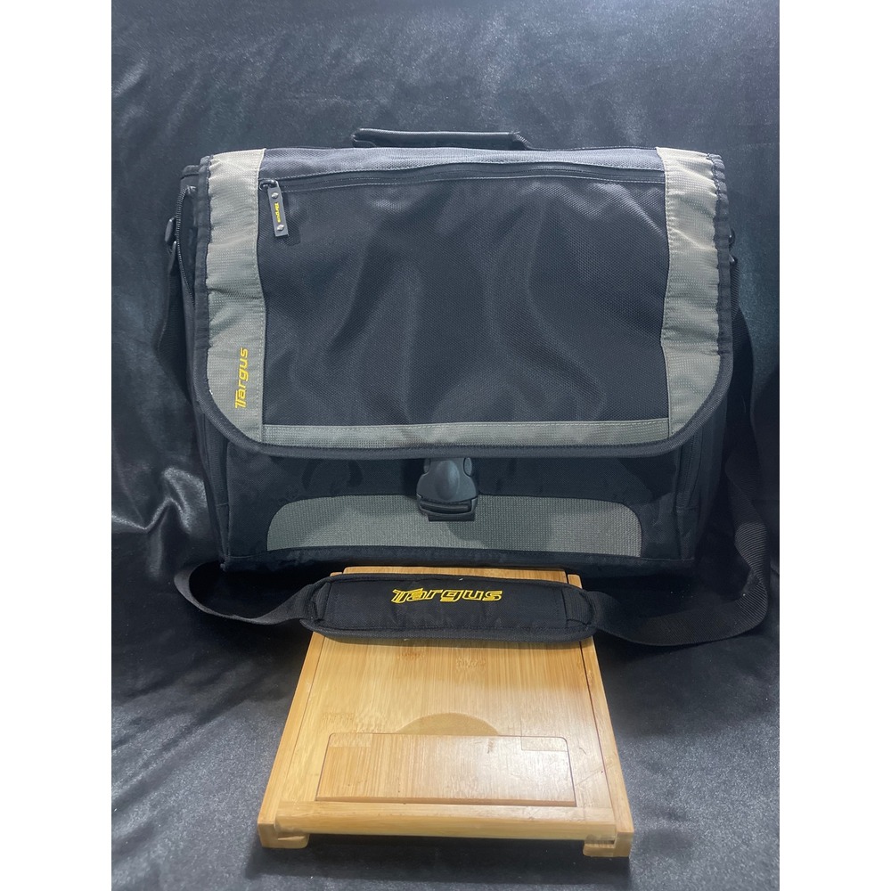 Targus Laptop Messenger Bag Black Gray Tech Briefcase Shoulder Strap Travel Case